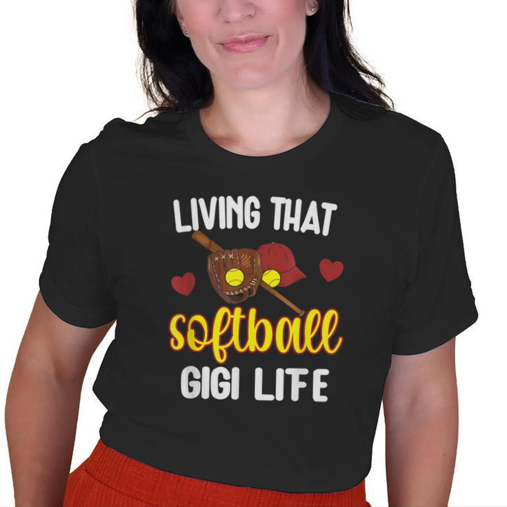 Softball Gigi Life Baseball Lover Softball Grandma Gigi Old Women T-shirt