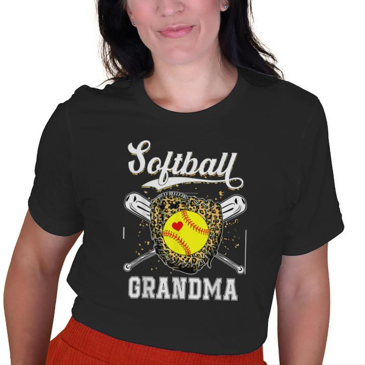 Softball Grandma Leopard Game Day Softball Mother’S Day Old Women T-shirt