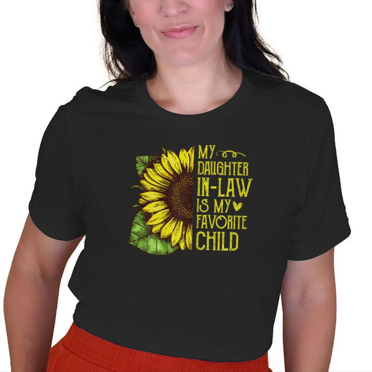Sunflower My Daughterinlaw Is My Favorite Child Old Women T-shirt