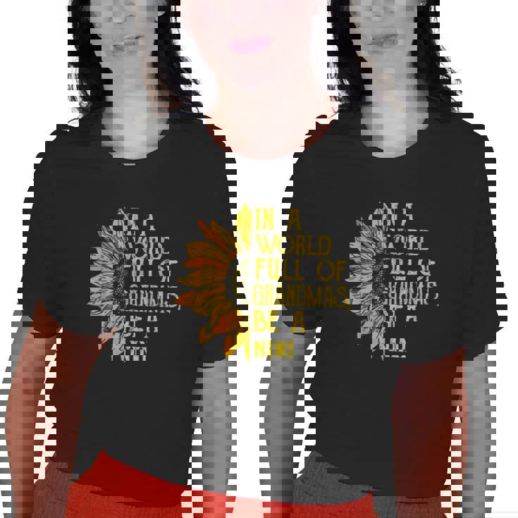 Womens In A World Full Of Grandmas Be Mima Sunflower Tee