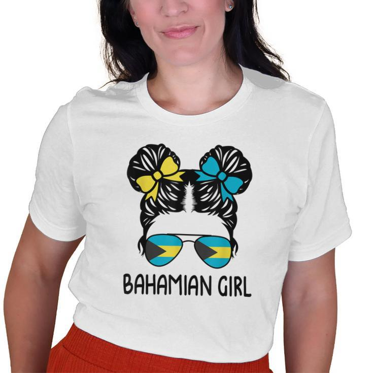 Bahamian Girl Messy Hair Bahamas Pride Patriotic Womens Kids Old Women T-shirt