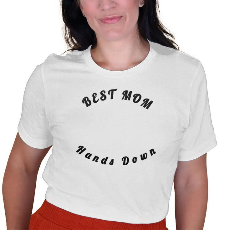 Best Mom Hands Down Hand Print Old Women T-shirt