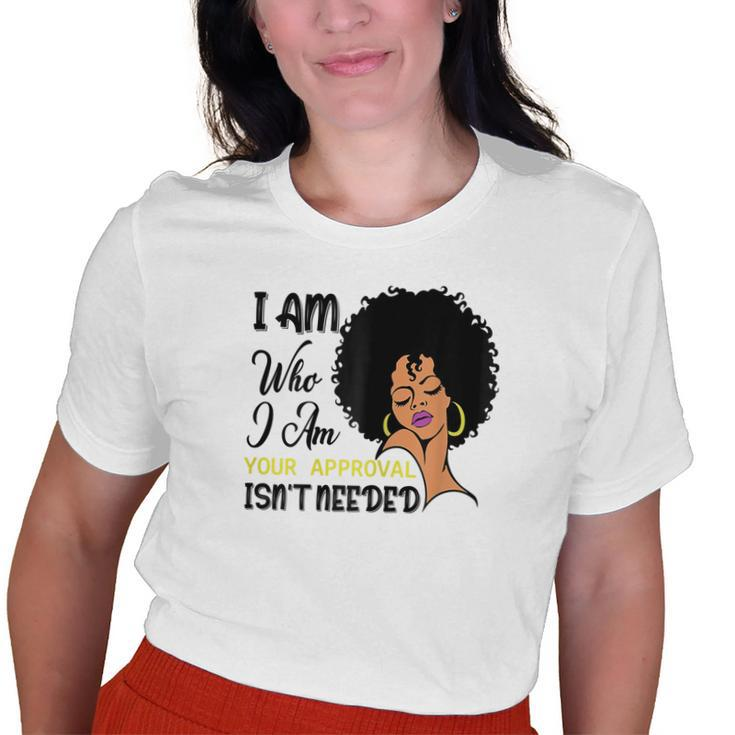 Black Queen Lady Curly Natural Afro African American Ladies Old Women T-shirt