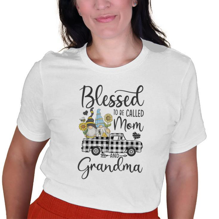 Blessed To Be Called Mom And Grandma Gnomes Sunflower Old Women T-shirt