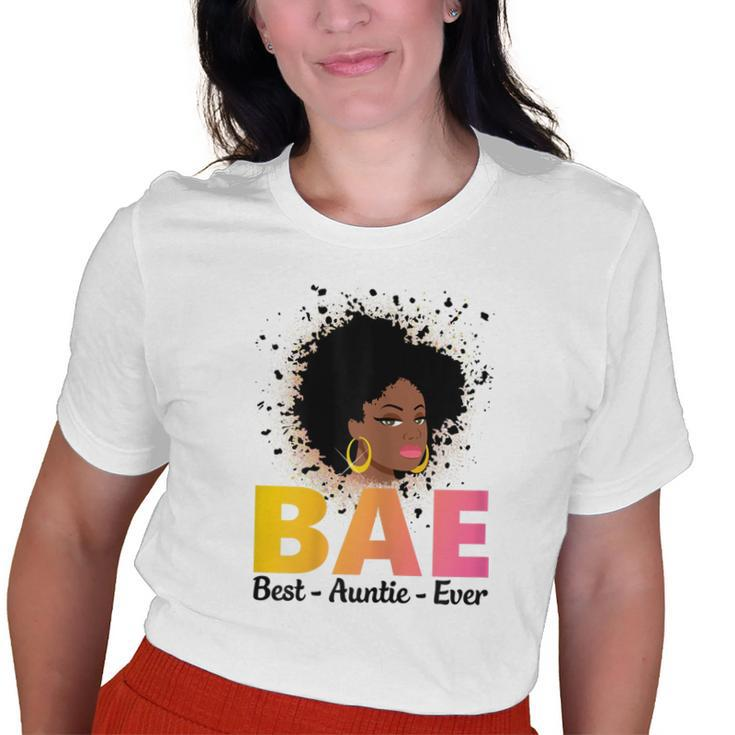 Cute African American Women Bae Best Auntie Ever Old Women T-shirt