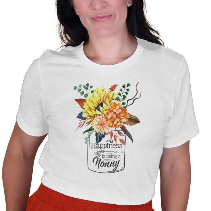 Happiness Is Being A Nonny Cute Flowers Old Women T-shirt
