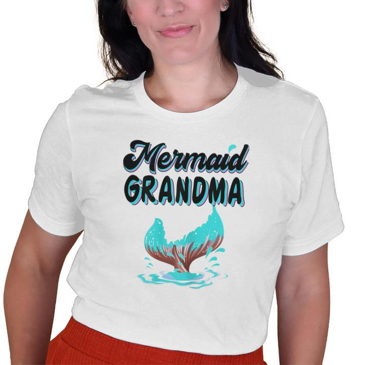 Mermaid Grandma Party Outfit Dad Mama Girl Mermaid Mom Old Women T-shirt