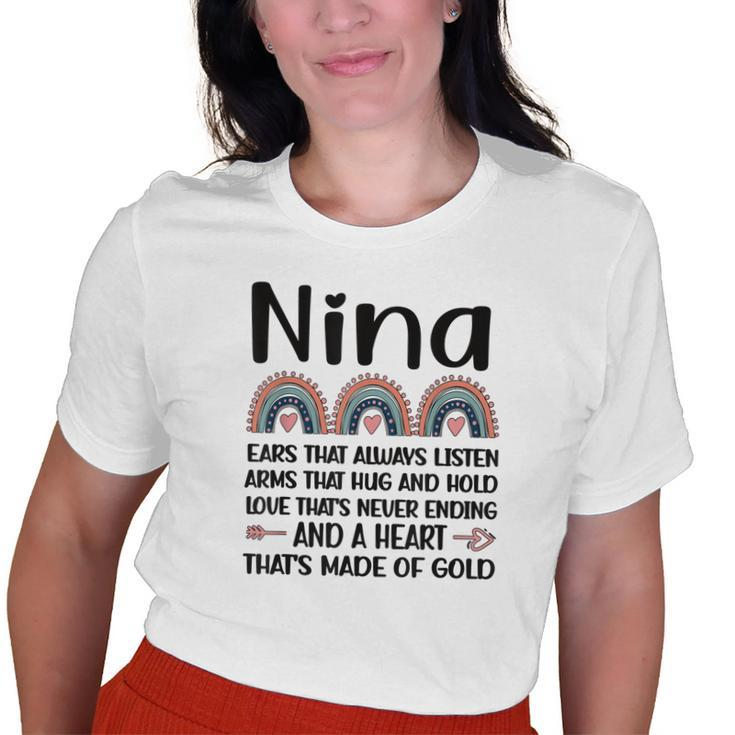 Nina Grandmother Appreciation Nina Grandma Rainbow Old Women T-shirt