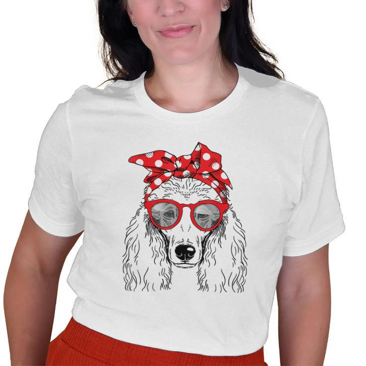Poodle Dog Mom Bandana Sunglasses Old Women T-shirt