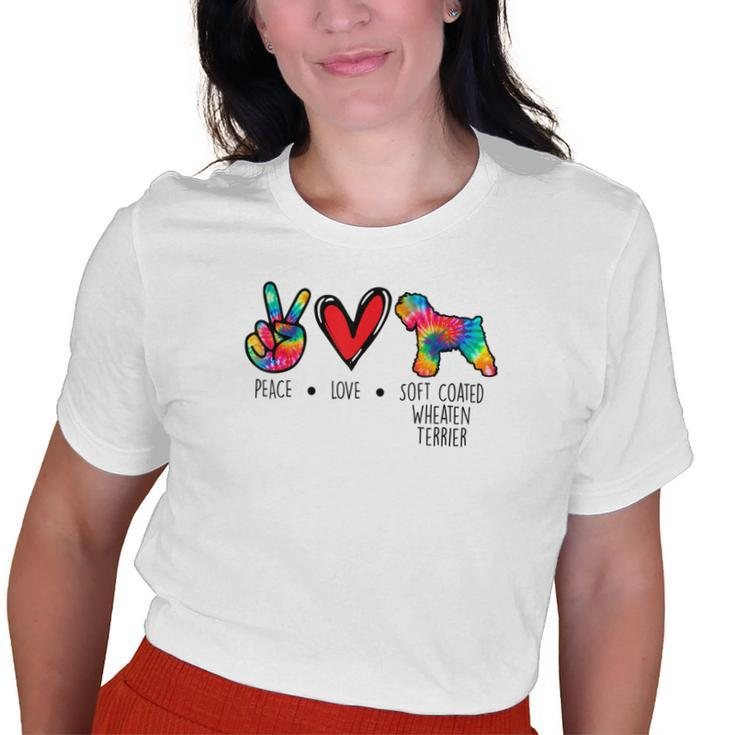 Soft Coated Wheaten Terrier Mom Dad Tie Dye Dog Paw Lover Old Women T-shirt