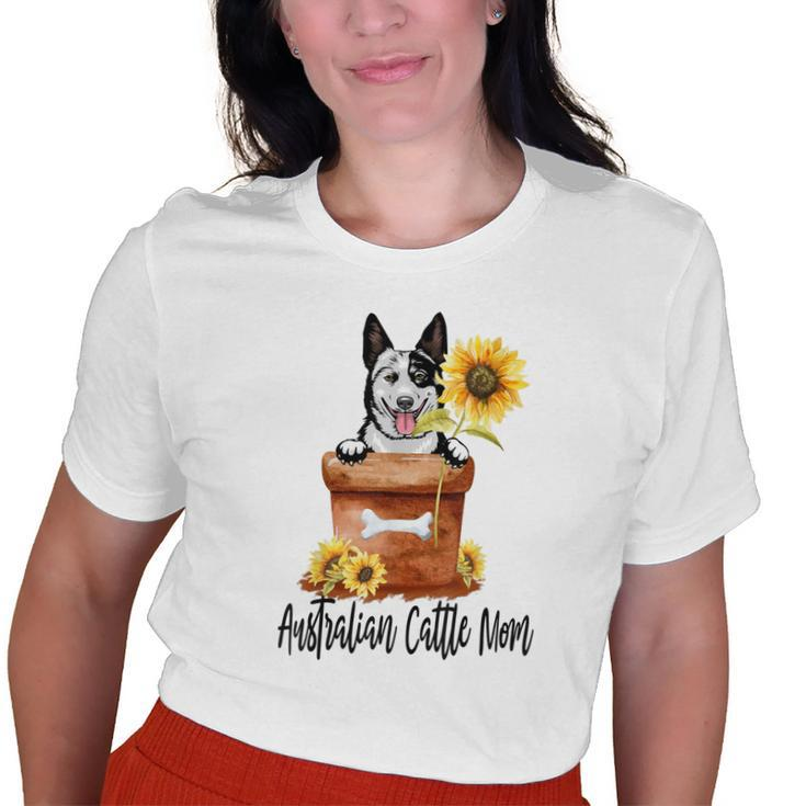 Sunflower Australian Cattle Mom Dog Lover Old Women T-shirt