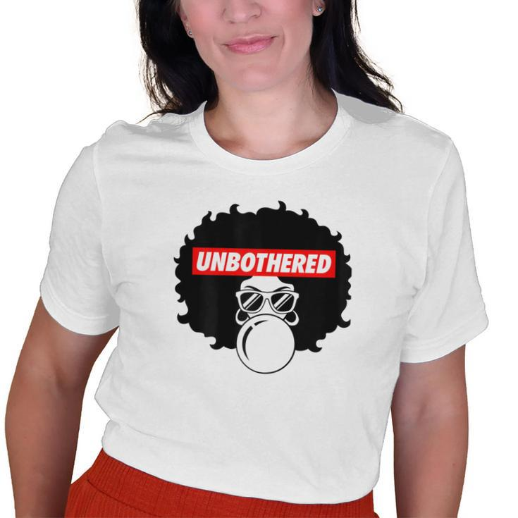 Unbothered Black Girl Magic Natural Hair Afro Womens Old Women T-shirt