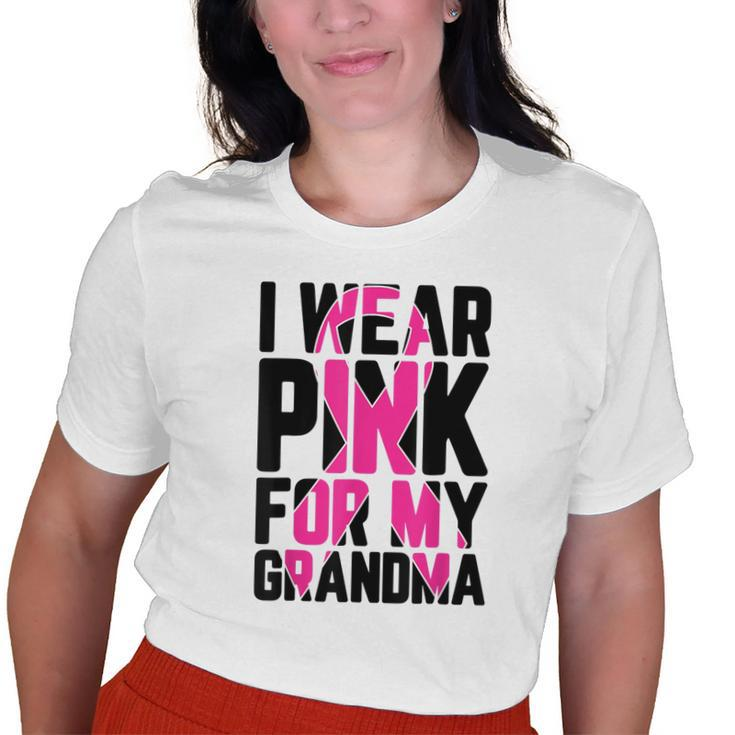 I Wear Pink For My Grandma Breast Cancer Awareness Supporter Old Women T-shirt