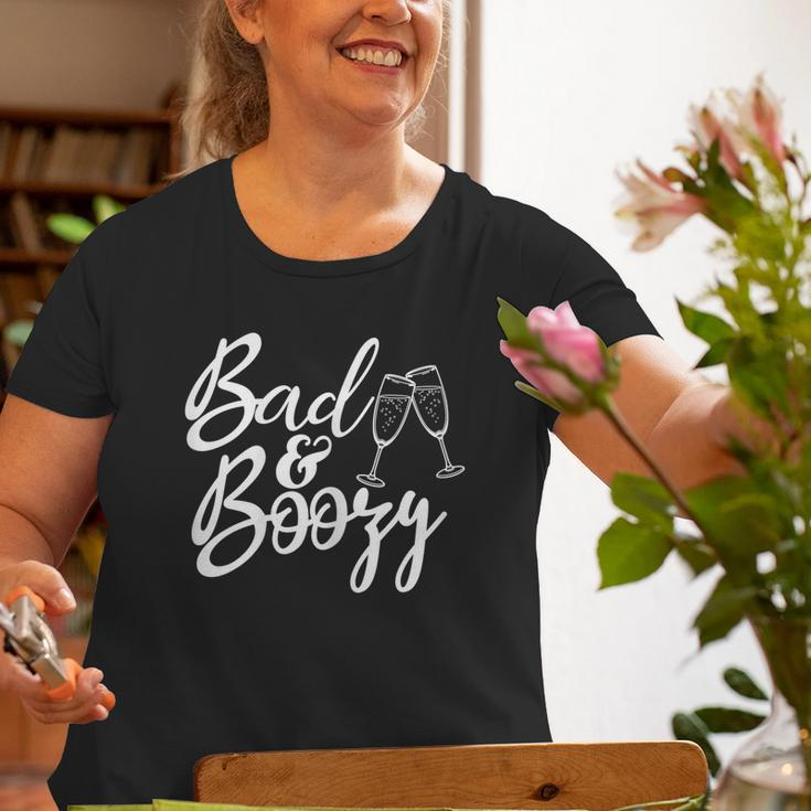 Bad & Boozy Party Drinking Bachelorette Party Matching Old Women T-shirt Gifts for Old Women
