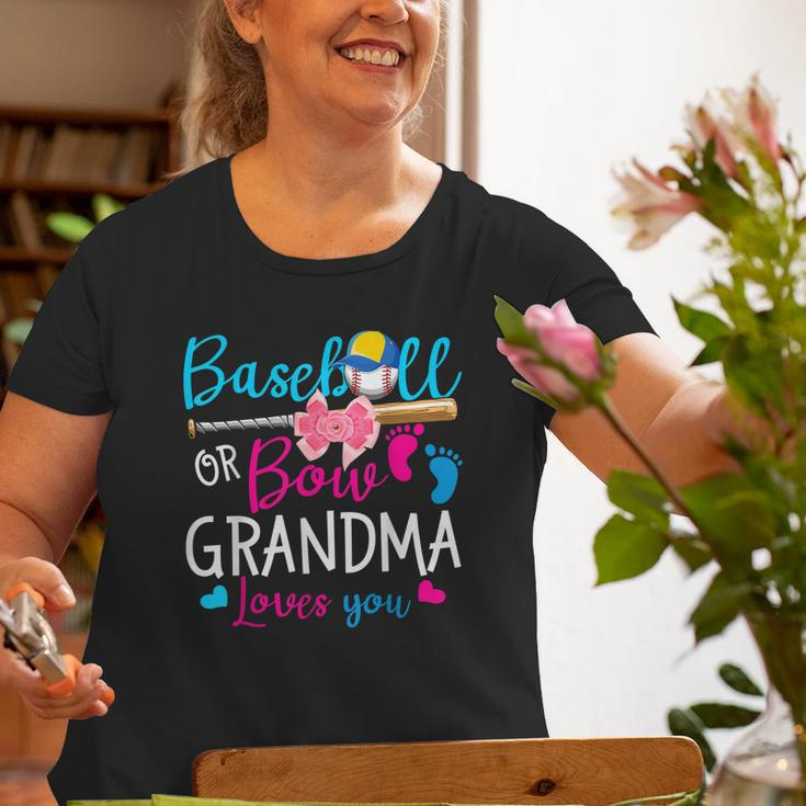 Baseball Or Bow Grandma Loves You Baseball Gender Reveal Old Women T-shirt Gifts for Old Women
