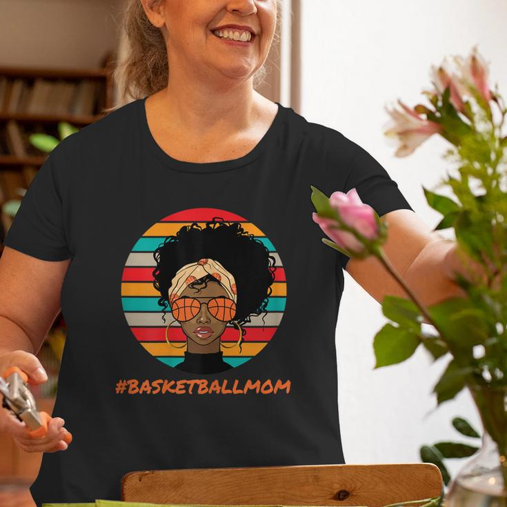 Basketball Mom Black Women African American Afro Old Women T-shirt Gifts for Old Women