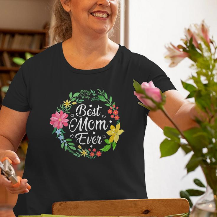 Best Mom Ever Flower Mommy Grandma Mama Wife Old Women T-shirt Gifts for Old Women