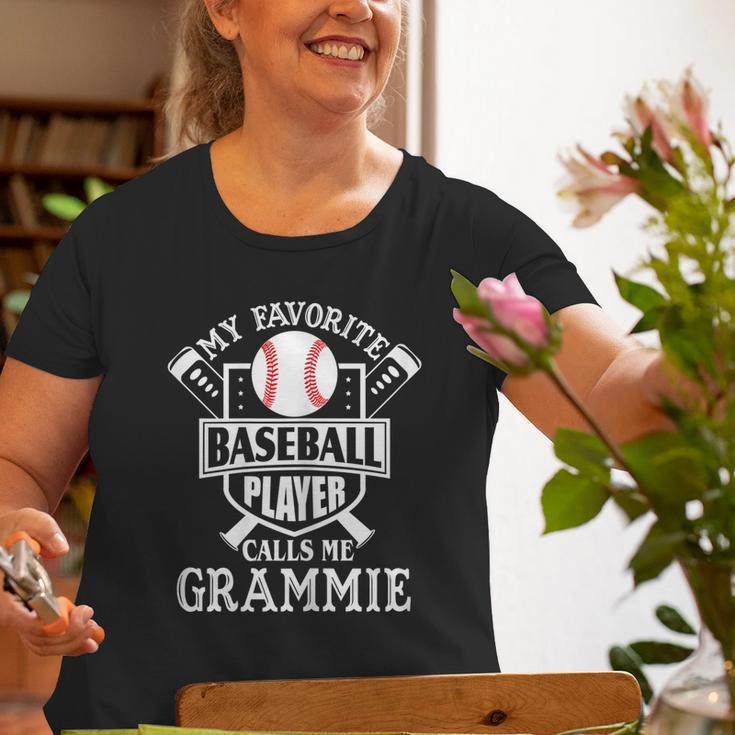 My Favorite Baseball Player Calls Me Grammie Outfit Baseball Old Women T-shirt Gifts for Old Women