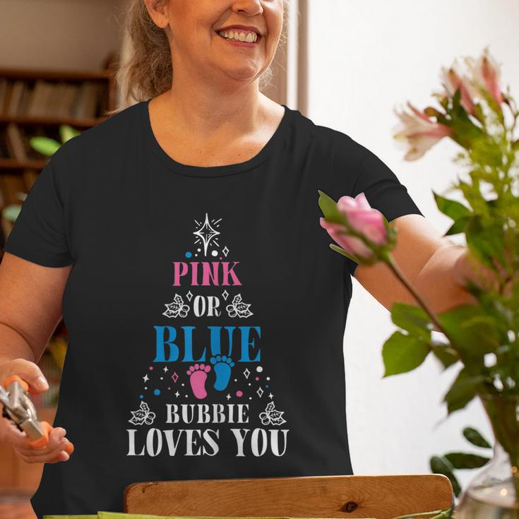 Pink Or Blue Grandma Bubbie Loves You Gender Reveal Xmas Old Women T-shirt Gifts for Old Women