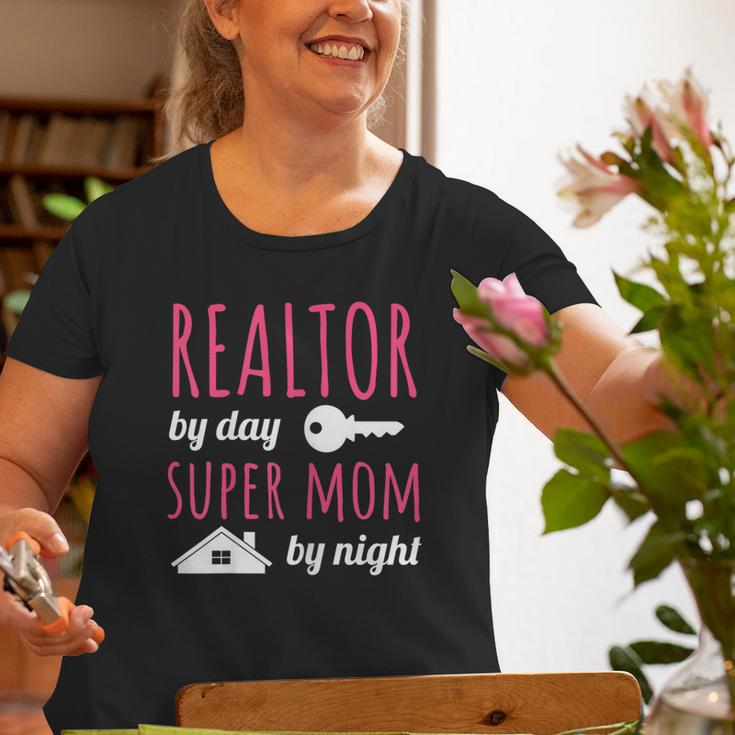 Realtor By Day Super Mom By Night Real Estate Agent Broker Old Women T-shirt Gifts for Old Women