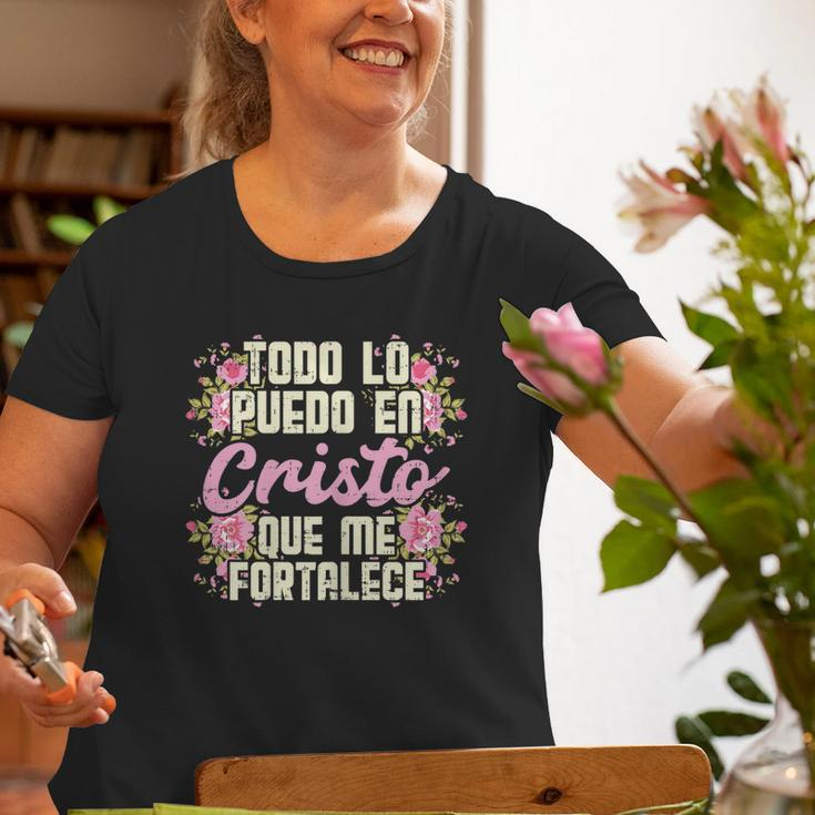 Todo Lo Puedo En Cristo God Jesus Spanish Christian Old Women T-shirt Gifts for Old Women
