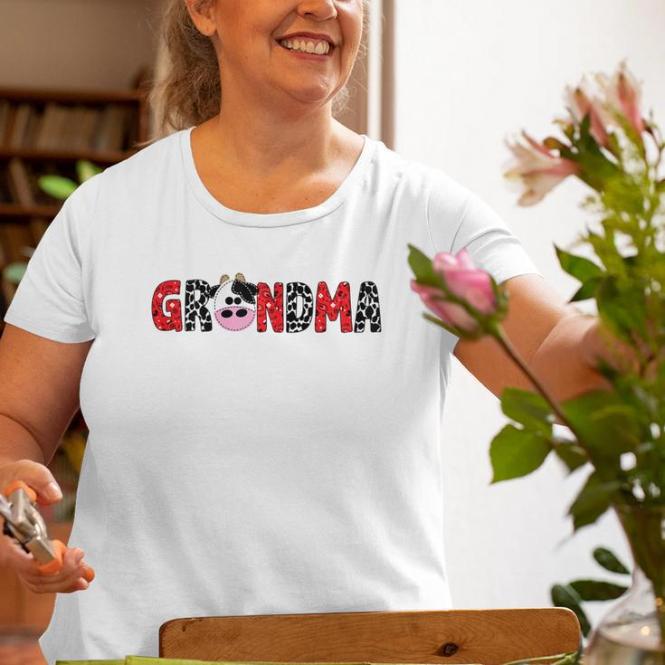 Grandma Of The Birthday For Boy Cow Farm Birthday Cow Nana Old Women T-shirt Gifts for Old Women