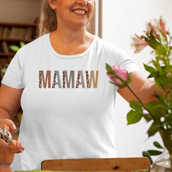 Mamaw Leopard Print Mom Cute Grandma Old Women T-shirt Gifts for Old Women