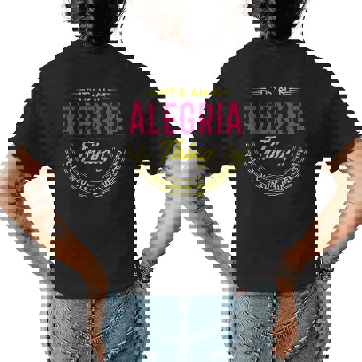 Alegria Shirt Personalized Name Gifts With Name Alegria Womens Back Print T-shirt