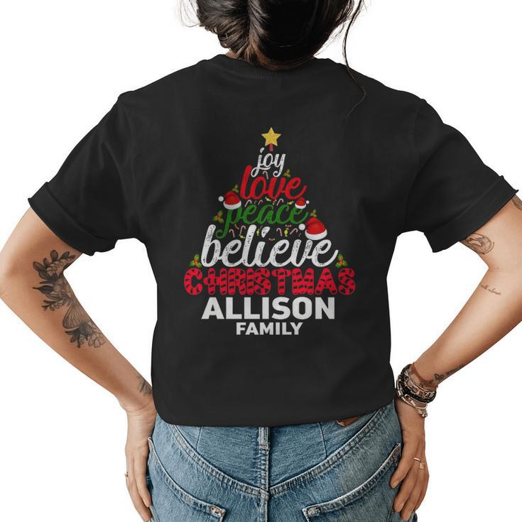 Allison Name Gift Christmas Allison Family Womens Back Print T-shirt