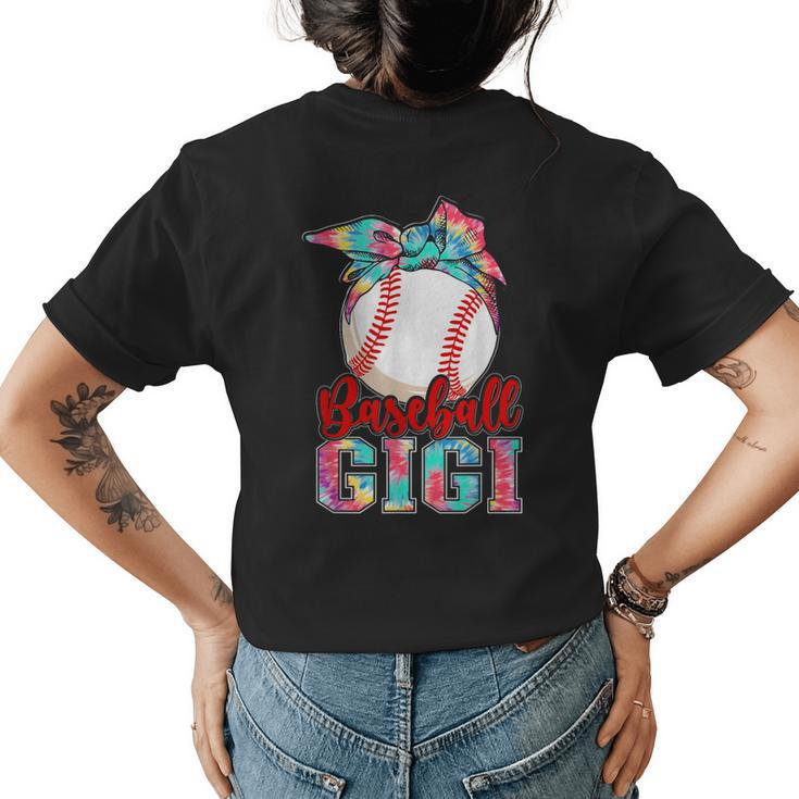 Baseball Gigi Cute Tie Dye Baseball Player And Fans  Womens Back Print T-shirt