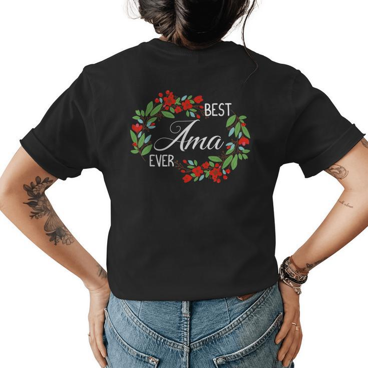 Best Ama Ever Taiwanese Grandmother Mothers Day Flowers Womens Back Print T-shirt