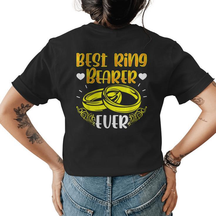 Best Ring Dude Ever Wedding Bearer Ring Carrier Womens Back Print T-shirt