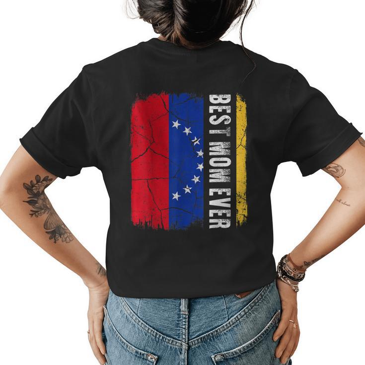 Best Venezuelan Mom Ever Venezuela Flag Mothers Day Gift Womens Back Print T-shirt