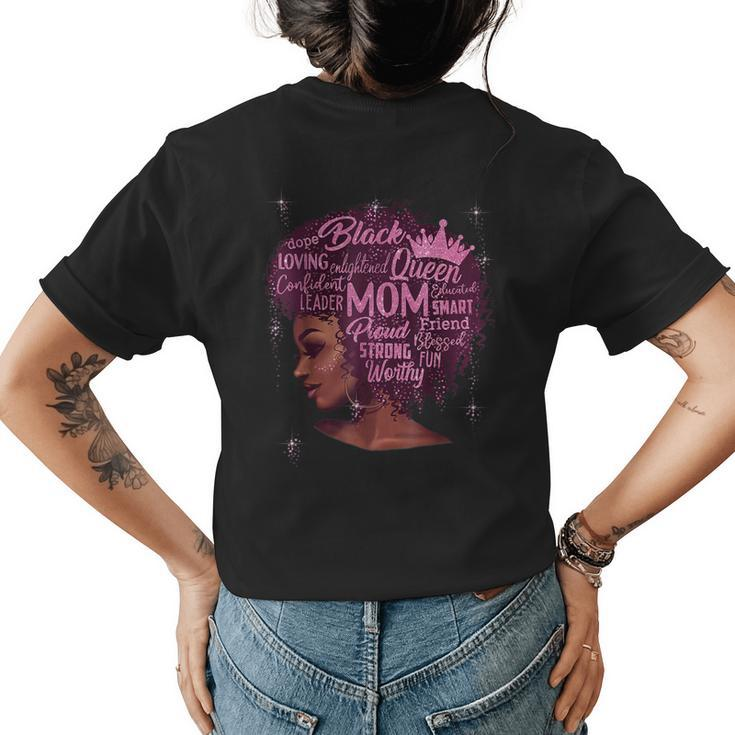 Black Womens Happy Mom African American Women's T-shirt Back Print