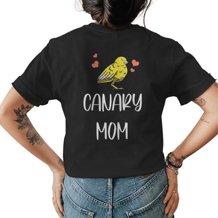 Canary Mom Leaf Pattern Cool Fowl Finch Pet Bird Lover Women's T-shirt Back Print