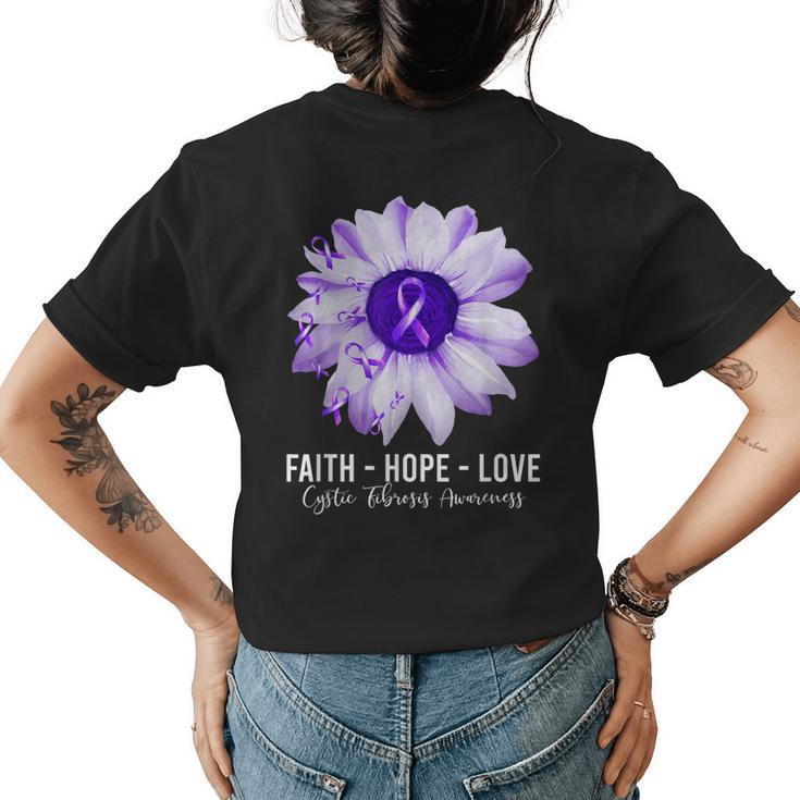 Cystic Fibrosis Awareness Flower  Cf Men Women  Womens Back Print T-shirt