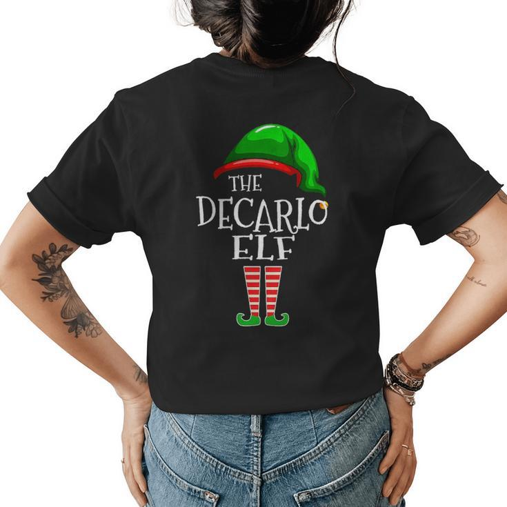 Decarlo Name Gift The Decarlo Elf Christmas Womens Back Print T-shirt