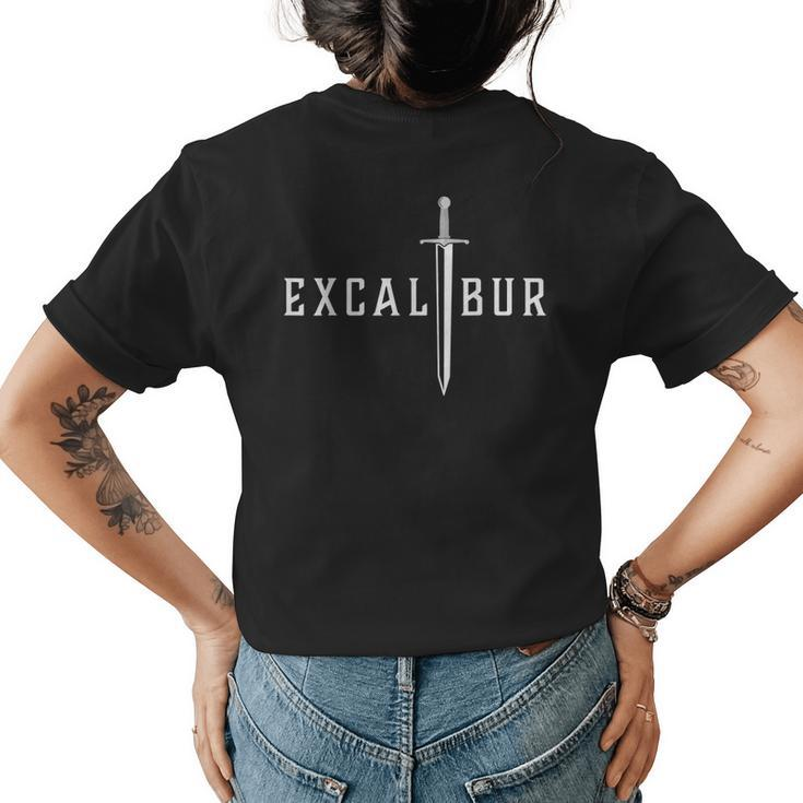 Excalibur The Legendary Sword In The Stone Of King Arthur Womens Back Print T-shirt