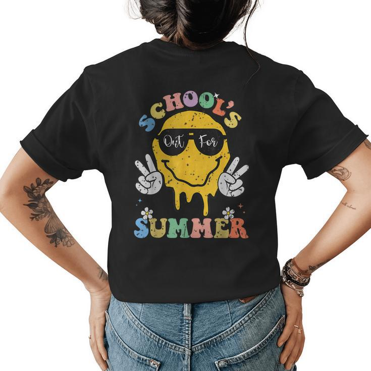 Funny Groovy Schools Out For Summer Graduation Teacher Kids  Women's Crewneck Short Sleeve Back Print T-shirt
