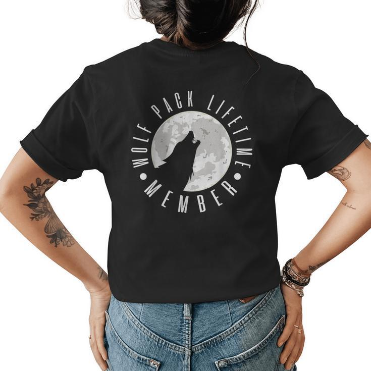 Funny Wolf T  Wolves Lover Wolf Pack Lifetime Member Womens Back Print T-shirt