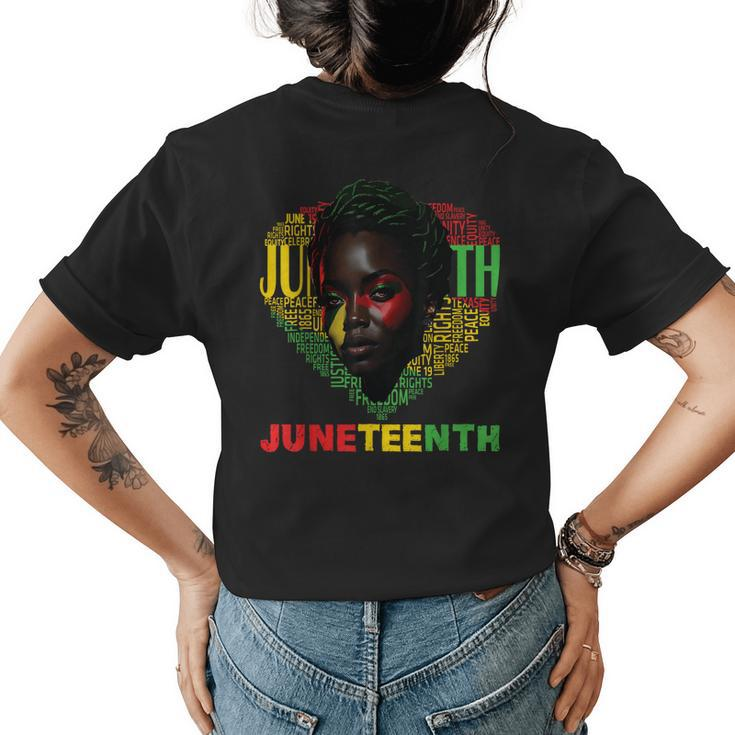 Junenth Celebrating Black Freedom 1865 Black Womens  Womens Back Print T-shirt