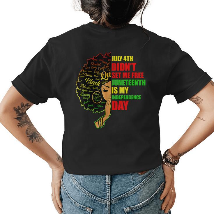 Junenth Is My Independence Day Queen Women Black History  Womens Back Print T-shirt
