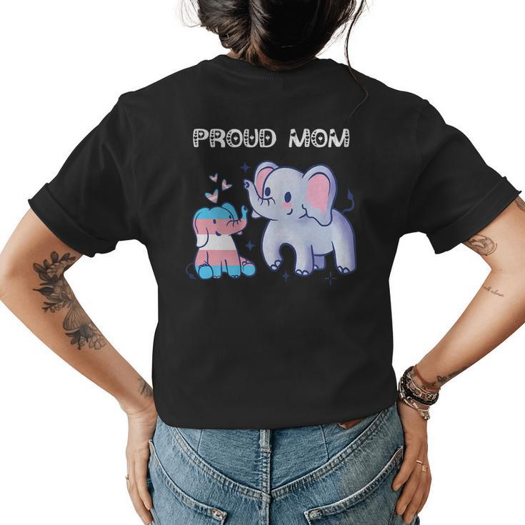Lgbtq Cute Elephants Proud Mom Transgender Trans Pride Women's T-shirt Back Print