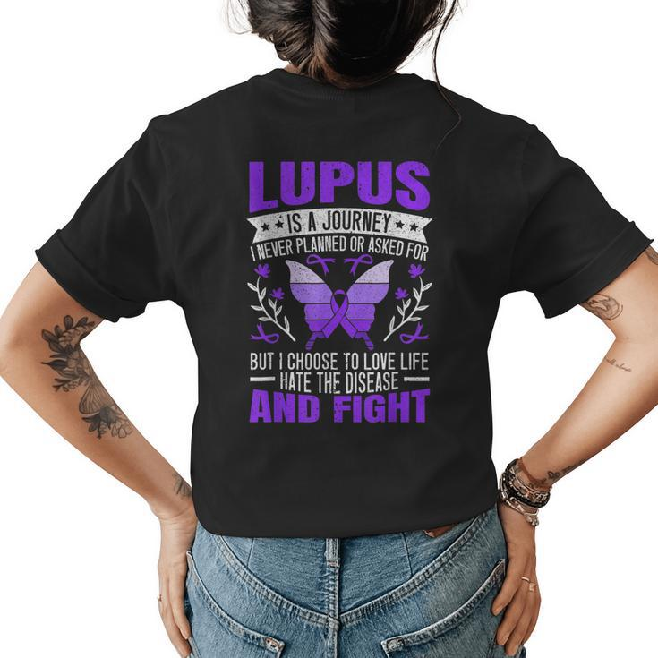 Lupus Awareness Butterfly Wear Purple Sle Autoimmune Disease  Womens Back Print T-shirt