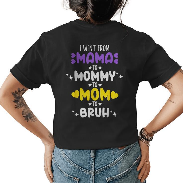 Mama Mommy Mom Bruh Funny Boys Girls Mom Life Mothers Day  Womens Back Print T-shirt