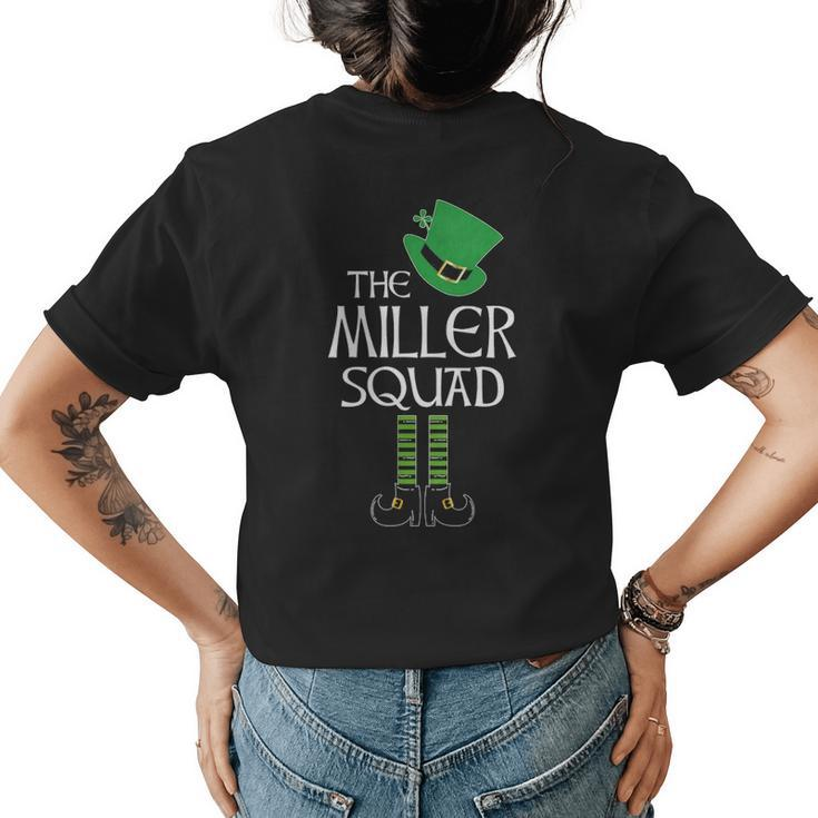 Miller Name Gift The Miller Squad Leprechaun V2 Womens Back Print T-shirt