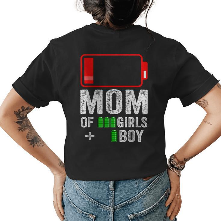 Mom Of 1 Boy 3 Girl Gift From Kid Mothers Day Birthday Women  Womens Back Print T-shirt