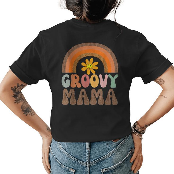 Mothers Day  Mom Mama Groovy Vintage Retro Hippie  Women's Crewneck Short Sleeve Back Print T-shirt