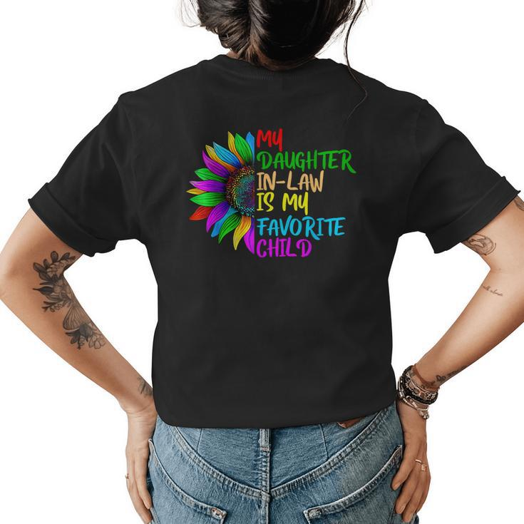 My Daughter In Law Is My Favorite Child Mother Sunflower  Womens Back Print T-shirt