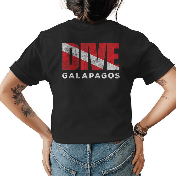 Retro Dive Galapagos Scuba Diver Vintage Dive Flag Diving  Women's Crewneck Short Sleeve Back Print T-shirt